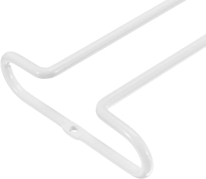 uxcell Wine Glass Rack Under Cabinet, 4Pcs 10-Inch Stemware Wine Glass Hanging Rack Stainless Steel Wine Glass Organizer Storage Hanger for 5mm Stemware Column, White