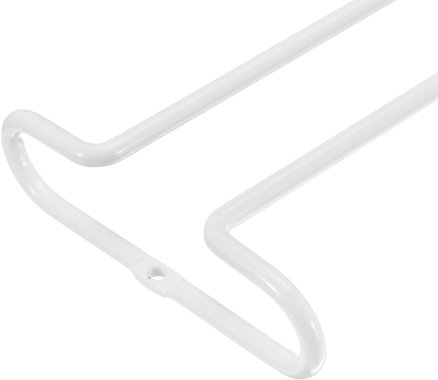 Uxcell Wine Glass Rack Under Cabinet - 4Pcs 10-Inch Stemware Hanging Rack, Stainless Steel Organizer Storage Hanger for 5.5mm Stemware Column, White