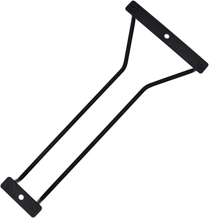 8.8-Inch Wine Glass Rack - Under Cabinet Stemware Wine Glass Holder Glasses Storage Hanger Metal Organizer for Bar Kitchen Black (1 Rows, 3 Pack)