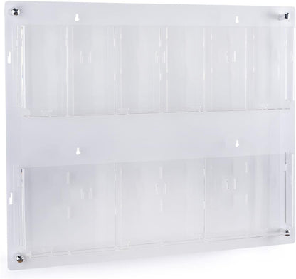 Displays2go 2-Tiered Acrylic Literature Wall Rack, Adjustable, Fits Brochures and Magazines - Clear (2RP6CLR)