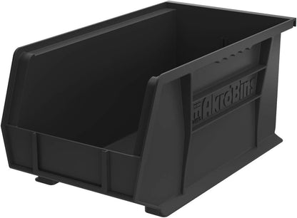 Akro-Mils 30240 AkroBins Plastic Storage Bins, 15"x8"x7", Black, 12-Pack