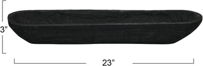 Creative Co-Op Decorative Paulownia Wood Bowl, Black