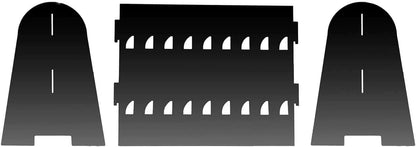 Tableclothsfactory Black Mirror Finish 2-Tier Wine Glass Stemware Rack, 18 Champagne Flute Holder Foam Board Stand - 25"