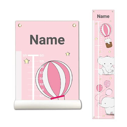 Sungwon Personalized Kids Canvas Growth Chart, Height Chart, Elephant