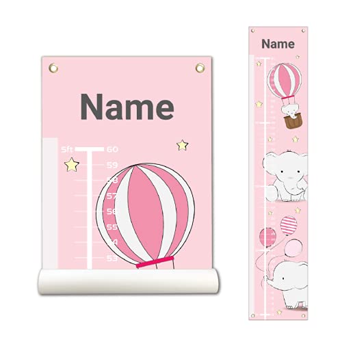 Sungwon Personalized Kids Canvas Growth Chart, Height Chart, Elephant
