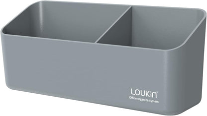 loukin Magnetic and Adhesive Marker Holder, Dry Erase Accessory Tray, Magnetic Storage Organizer for Whiteboard, Glass or Refrigerators (Grey)