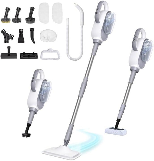 Steam Mop, 13-in-1 Powerful Handheld Steam Cleaner with 13 Accessories, 500ML Removable Tank, 23FT Power Cable, Detachable Steam Mops for Floor Cleaning, Tiles, Windows, Tile Grout, Carpets, Furniture