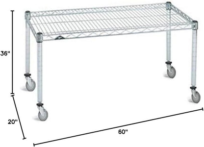Omega Products Corporation 36" Deep x 60" Wide x 20" High Chrome Mobile Dunnage Rack