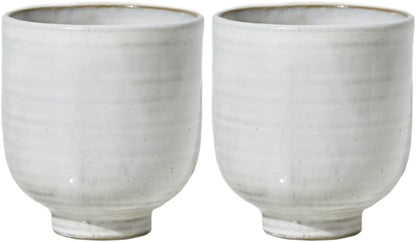 Serene Spaces Living Small Glazed Ceramic Pedestal Bowl, Set of 2- Centerpiece for Vintage Weddings, Events, Measures 4.25" Tall and 4" Diameter