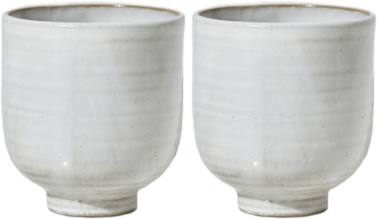 Serene Spaces Living Small Glazed Ceramic Pedestal Bowl, Set of 2- Centerpiece for Vintage Weddings, Events, Measures 4.25" Tall and 4" Diameter
