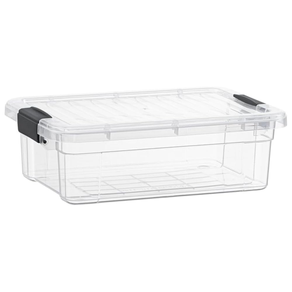 Superio Clear Storage Box with Lid, 13.7 Quart Plastic Container Bins for Organizing, Stackable