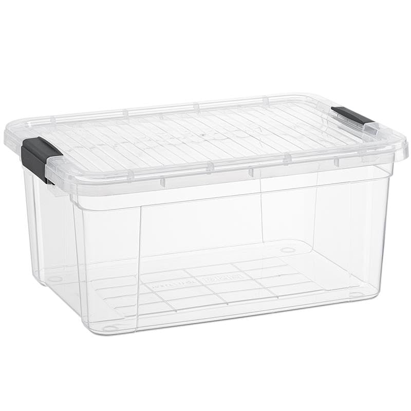 Superio Clear Storage Box with Lid, 21 Quart Plastic Container Bins for Organizing, Stackable