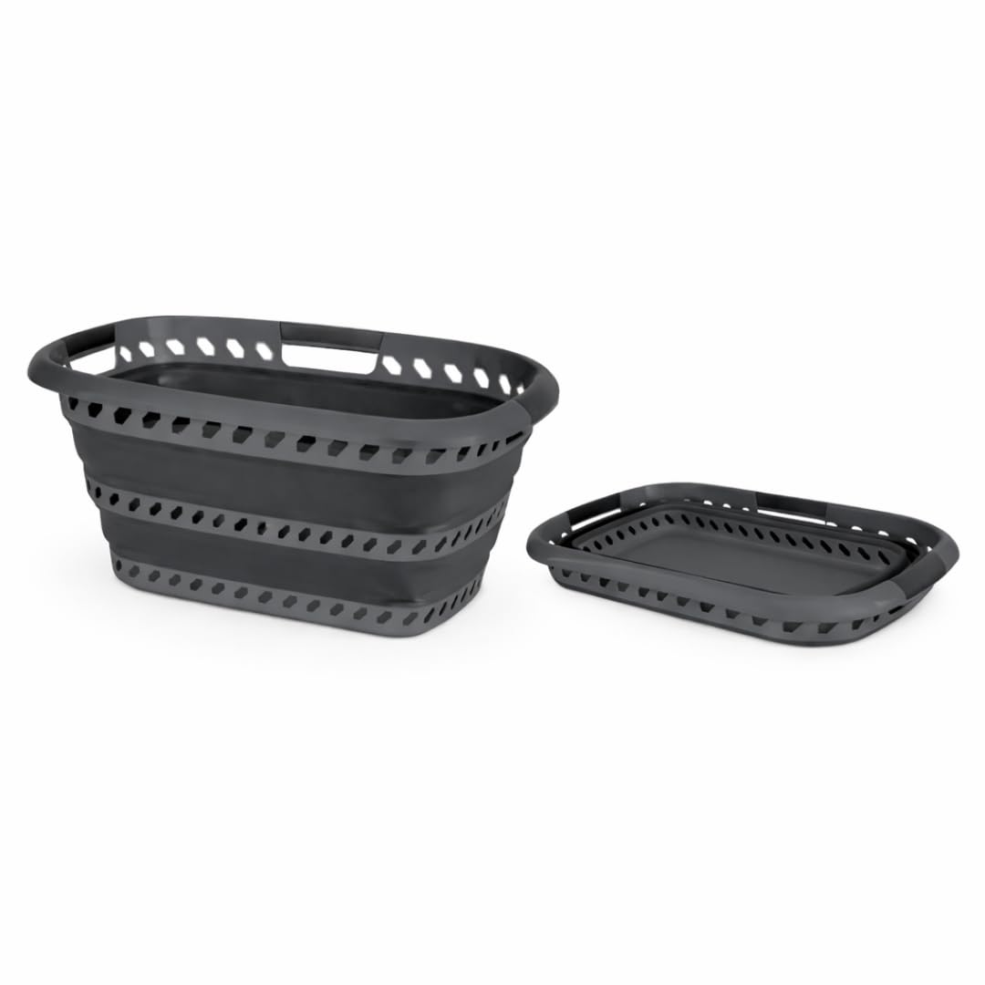 Laundry 360 Collapsible Laundry Basket 40L | Portable | Space Saver Storage | Hold 2 Loads | Store