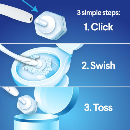 Bulk Disposable Toilet Cleaning Wand System with 96 Refill Pads, No-Touch Toilet Brush Kit with Storage Caddy, Deep Cleaning Bathroom Solution