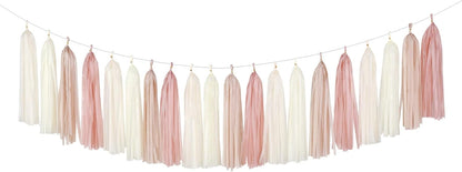 Champagne-Gold Beige Boho Party-Decorations Tassel-Garland - 20pc Fall Baby Shower Birthday Wedding Bridal Tassel,Autumn Engagement Bachelorette Banner Streamers,Neutral Rustic Backdrop Decor Panduola