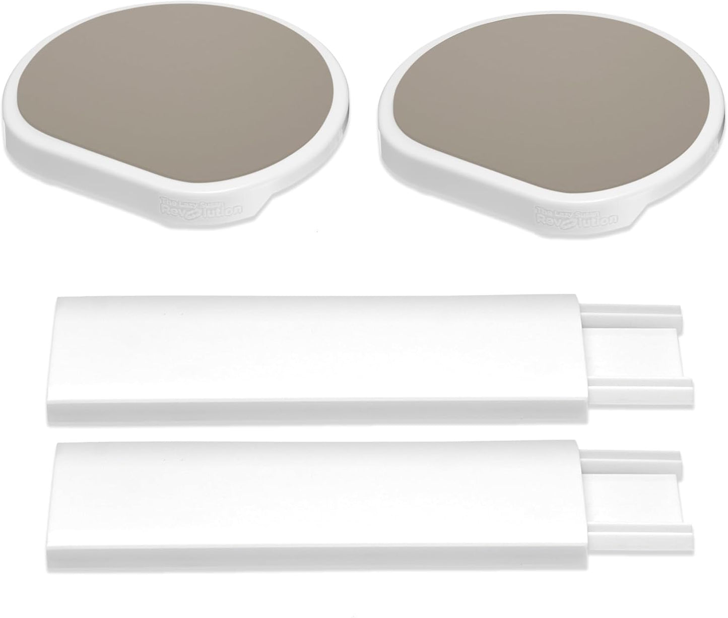 Expansion Pack - Greige - 2 Straight Tracks and 2 Trays. Does not Work Without the Lazy Susan Revolution Full Set (Sold Separately).