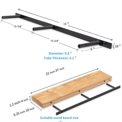 Heavy-Duty Floating Shelf Bracket, Hidden Shelf Bracket for Fireplace Mantel and Shelves, if Installed on Studs, max-Load of 210 pounds, 38 inches, (with Premium Build kit)