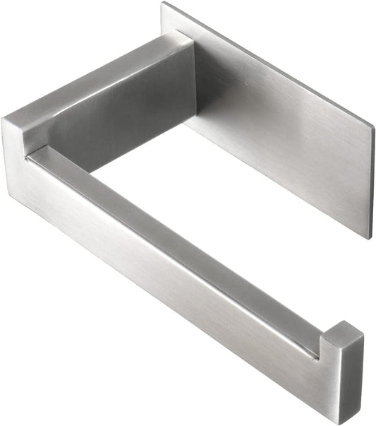 Toilet Paper Holder, Self Adhesive Tissue Holder Stainless Steel Rustproof Paper Roll Holder, No Drilling Easy to Install, Toilet Paper Rack Suitable for Office, Bathroom (Brushed Nickel)