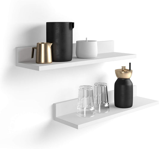 Mobili Fiver, Set of 2 Rachele Shelves, 31.49 in, Matt White, Made in Italy