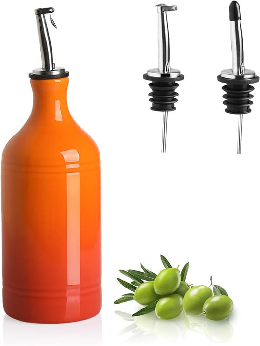 Sweejar Ceramic Olive Oil Dispenser Bottle, Opaque Oil Cruet Protects Oil to Reduce Oxidation
