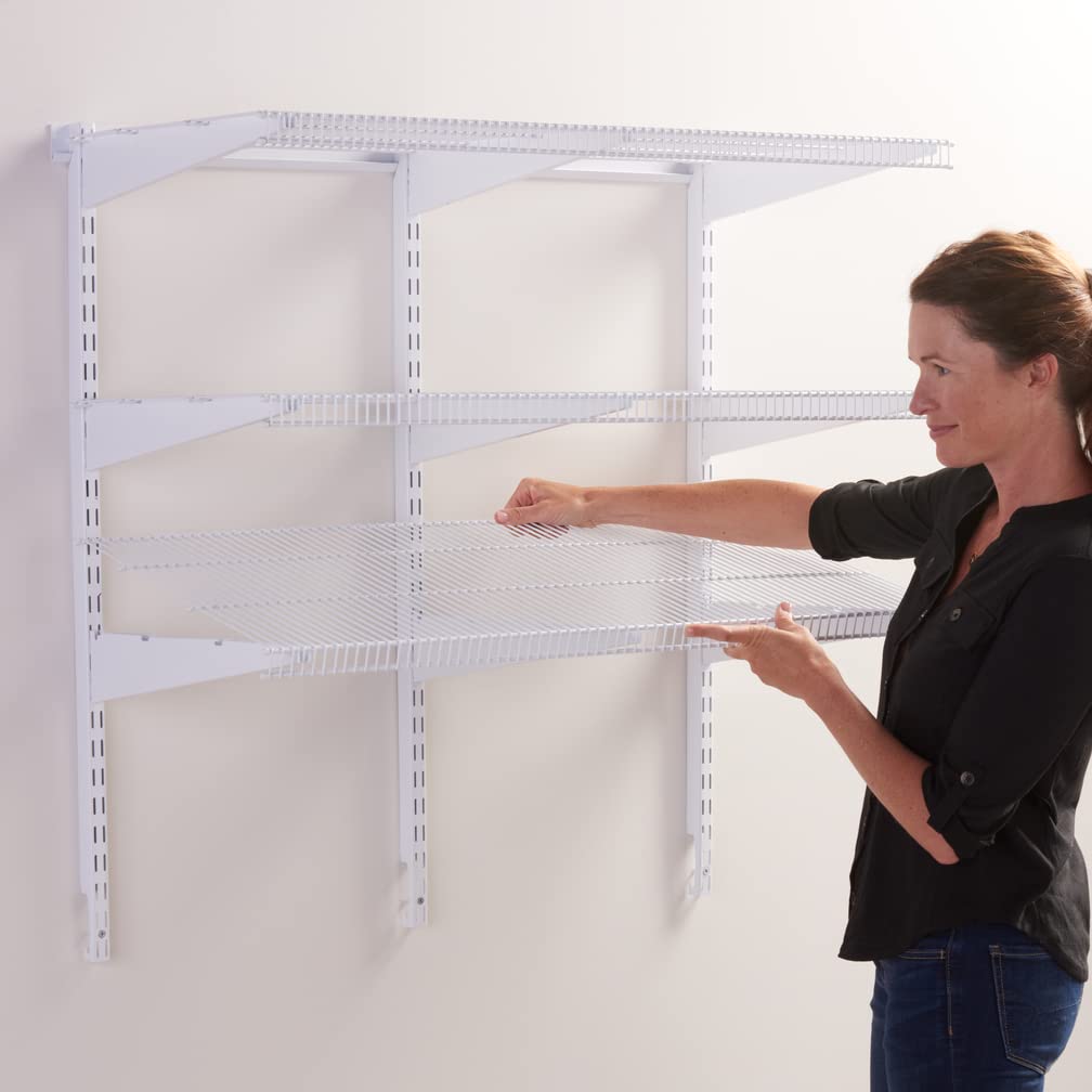 Rubbermaid 36" Pantry Organization Shelf System Direct Wall Mount 4 Shelves and Mounting Hardware