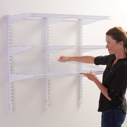 Rubbermaid 36" Pantry Organization Shelf System Direct Wall Mount 4 Shelves and Mounting Hardware
