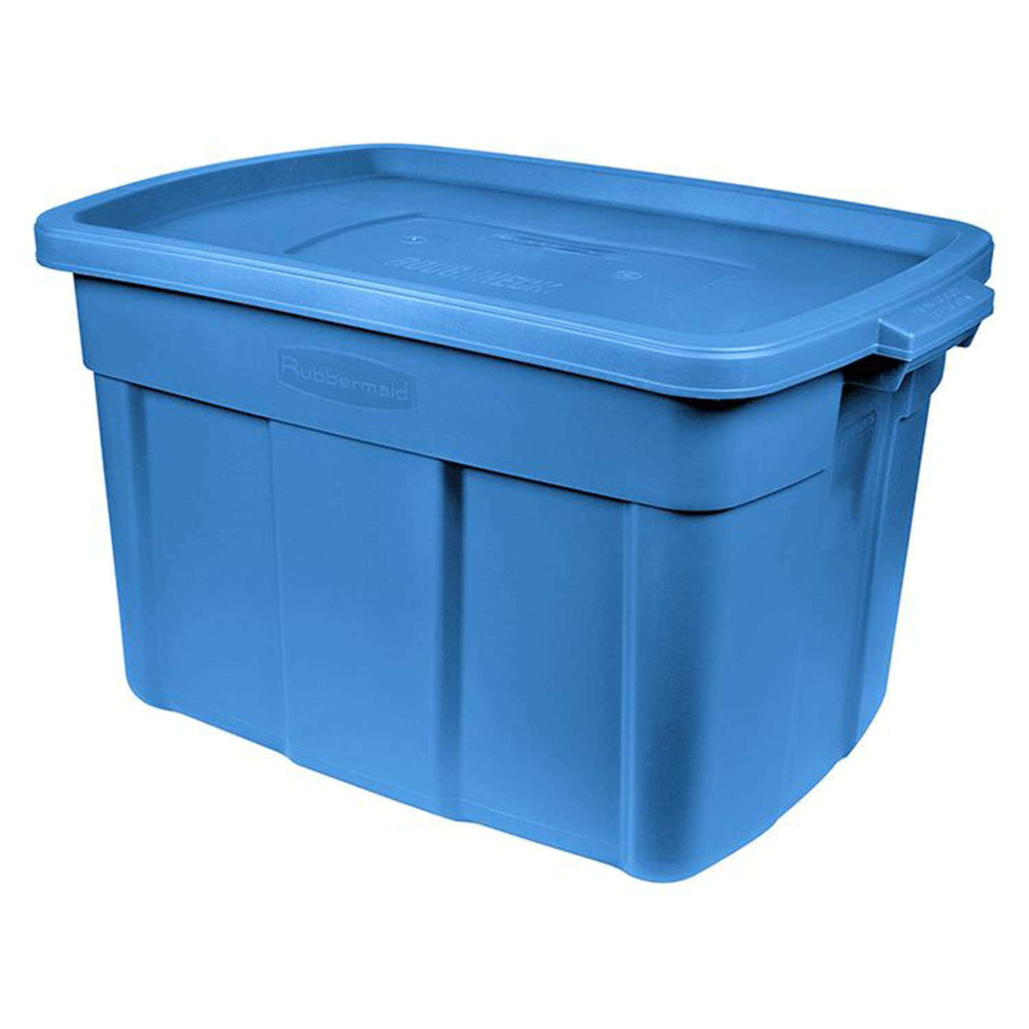 Rubbermaid Roughneck Tote 18 Gal, 6 Pack, Made in USA, Heritage Blue, Rugged Plastic Stackable