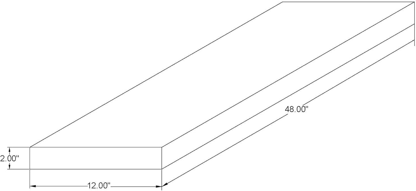 Joel's Antiques 48 Inch Wooden Floating Shelves for Wall - 48x12x2 in - Made of Natural Wood - Long Heavy Duty Rustic Wall Shelves for Bedroom - Perfect for Living Room, Kitchen - Mocha