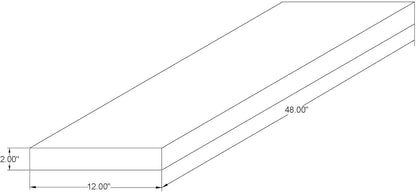 Joel's Antiques 48 Inch Wooden Floating Shelves for Wall - 48x12x2 in - Made of Natural Wood - Long Heavy Duty Rustic Wall Shelves for Bedroom - Perfect for Living Room, Kitchen - Mocha