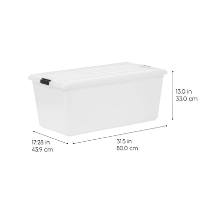 IRIS USA 4-Pack 91 Qt Stackable Storage Bins with Lids, Pearl