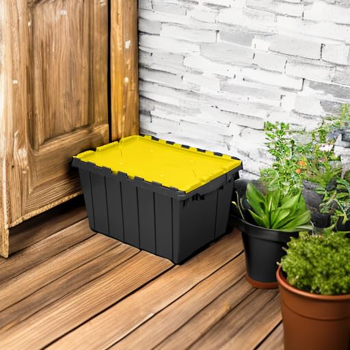 Akro-Mils KeepBox 12 Gallon Storage Container, Nesting and Stackable Plastic Storage Box with Lid