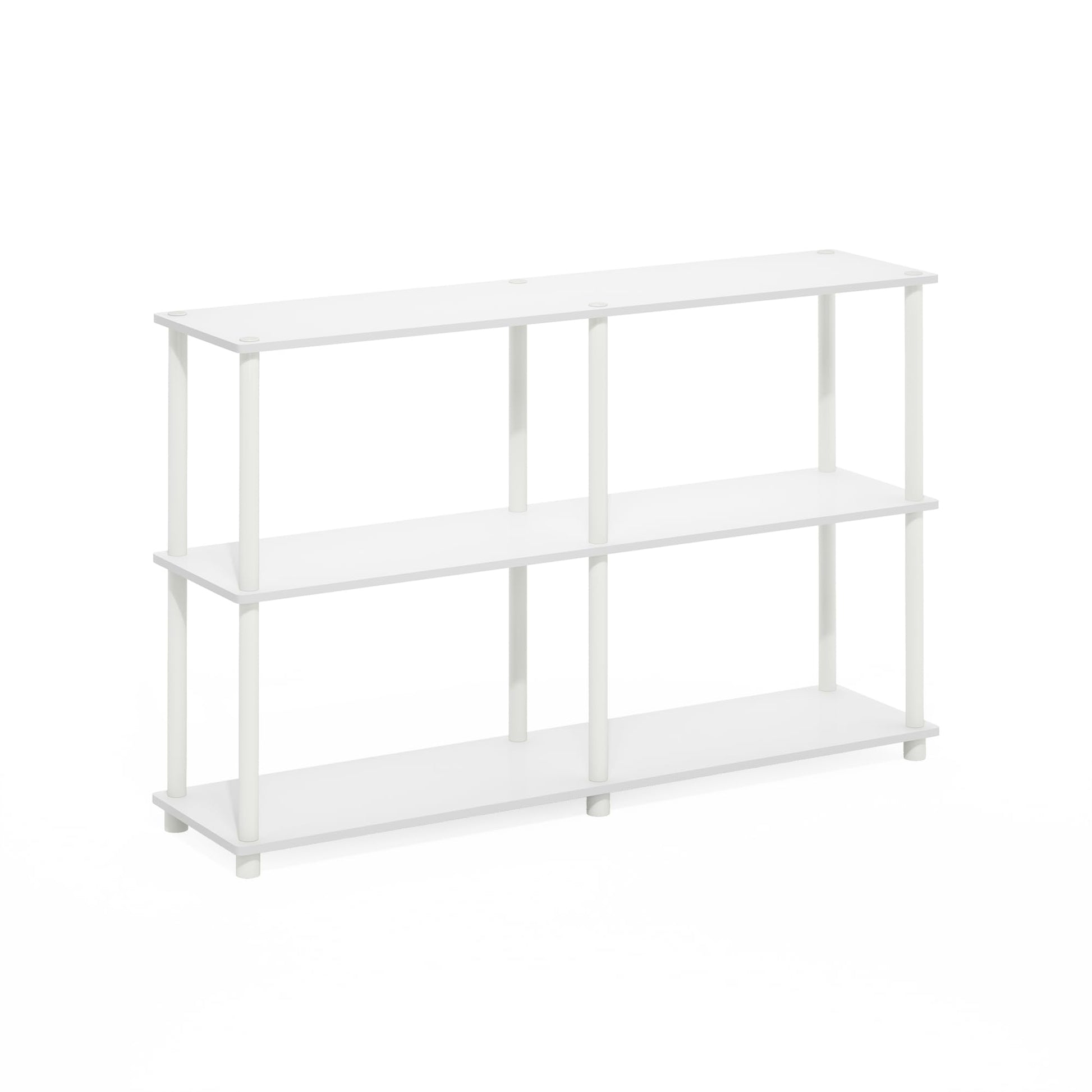 Furinno Turn-N-Tube Storage Shelves, 3-Tier 47.4 Wide Book Shelf, Corner Shelf, Toolless Open