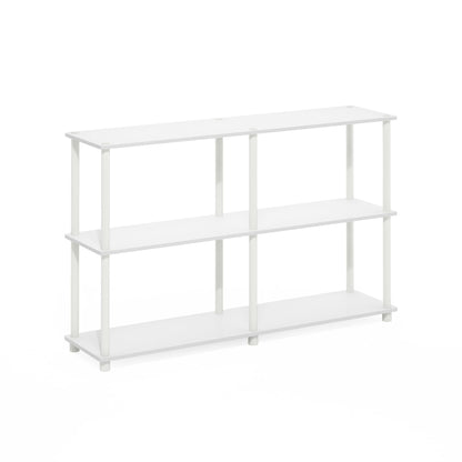 Furinno Turn-N-Tube Storage Shelves, 3-Tier 47.4 Wide Book Shelf, Corner Shelf, Toolless Open