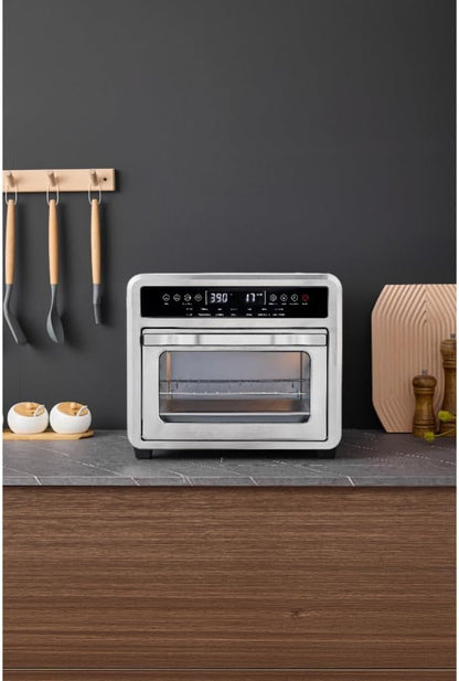 Air Fryer Oven, Digital, 26 Quart 10-in-1 Countertop Toaster Oven & Air Fryer Combo - Grill, Rotisserie, Dehydrator, Pizza Oven, & More, Stainless Steel