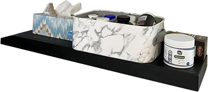 Joel's Antiques - 30 Inch Wooden Floating Shelves for Wall - 30x8x2 in - Made of Natural Wood - Heavy Duty Rustic Wall Shelves for Bedroom - Perfect for Living Room, Kitchen - Black