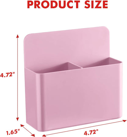 BEYGORM 2 Pack Plastics Magnetic Pen Holder for Refrigerator, Dry Erase Marker Holder for Whiteboard，Magnet School Locker Organizer Accessories, Pencil Cup, Pen Caddy, Classroom Organization(Pink)