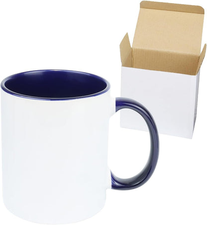 11oz White Ceramic Sublimation Coffee Mug in White Gift Box, 6 New Mixed Colors, Case of 36