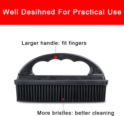 Rubber Pet Hair Removal Brush Lint & Hair Removal Cat Dog Hair Remover Brush Pet Hair Removal Tool Silicone Lint and Debris Remover for Cleaning,Grooming,Lint and Fur Removal,Home (Red&Black)