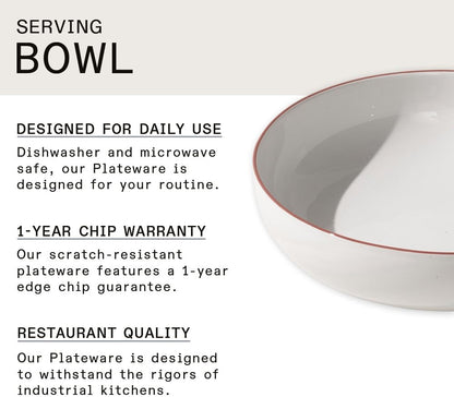 Made In Cookware - Serving Bowl - White With Red Rim - Porcelain England