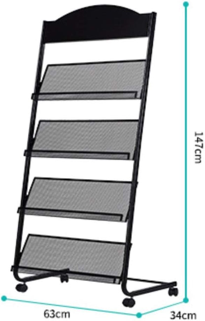 GENMO Iron Simple Floor-Standing Magazine Display Rack - Black