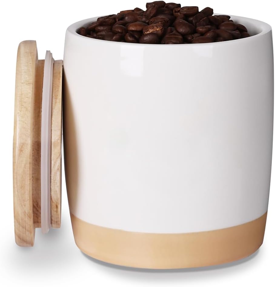 LEETOYI Ceramic Food Storage Jar with Seal Lid,Kitchen Canisters for Countertop, Serving for Ground Coffee, Tea, Sugar, Salt and More, 33 Oz