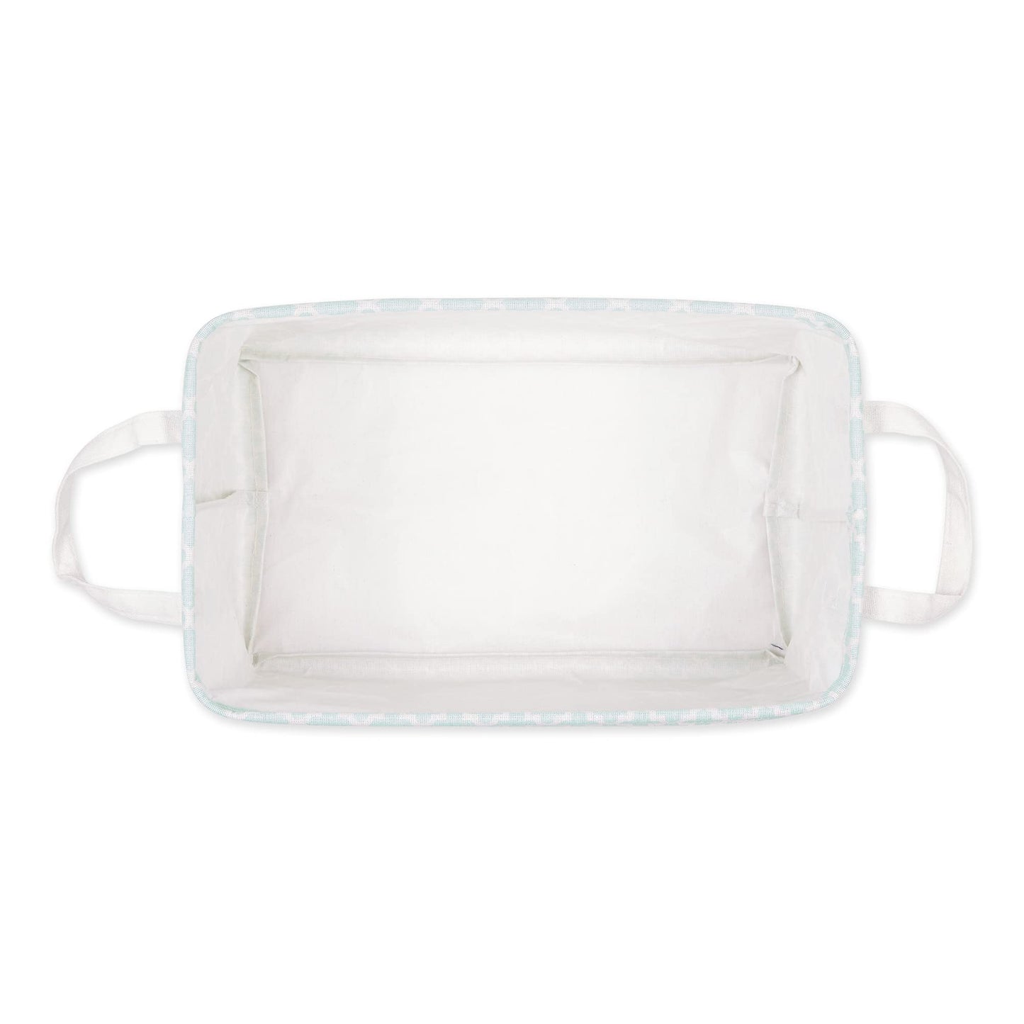 DII Laundry Storage Collection, PE Coated Collapsible Bin with Handles, Aqua Lattice, Large Set