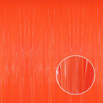 GOER 3.2 ft x 8.2 ft Metallic Tinsel Foil Fringe Curtains Party Photo Backdrop Party Streamers for Birthday,Graduation,New Year Eve Decorations Wedding Decor(5 Packs,Candy Tangerine)
