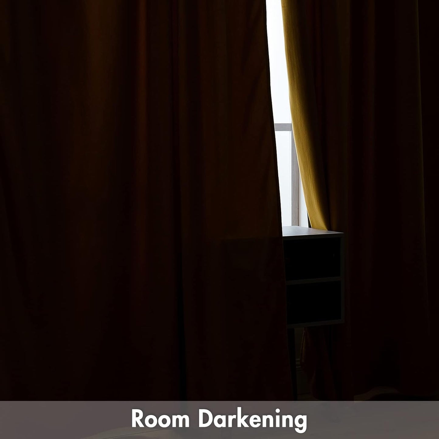 MIULEE Mustard Yellow Velvet Curtains Thermal Insulated Blackout Curtain Fall Drapes for Bedroom Living Room Darkening 90 Inches Long Curtains Panels Rod Pocket Set of 2