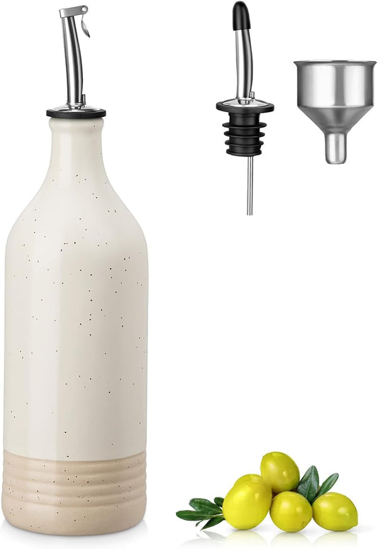 vancasso 20 Oz Ceramic Olive Oil Dispenser Bottle, Bottle Dispenser with Spout and Funnel for