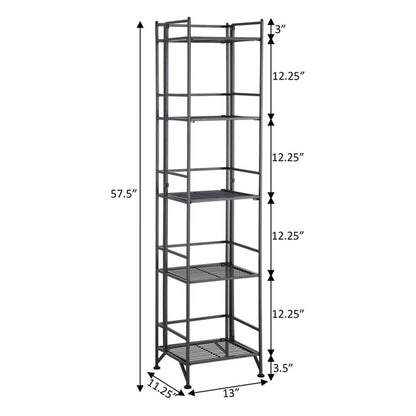 Convenience Concepts Xtra Storage Shelves - 5-Tier Folding Metal Storage Shelves, Closet Organizer