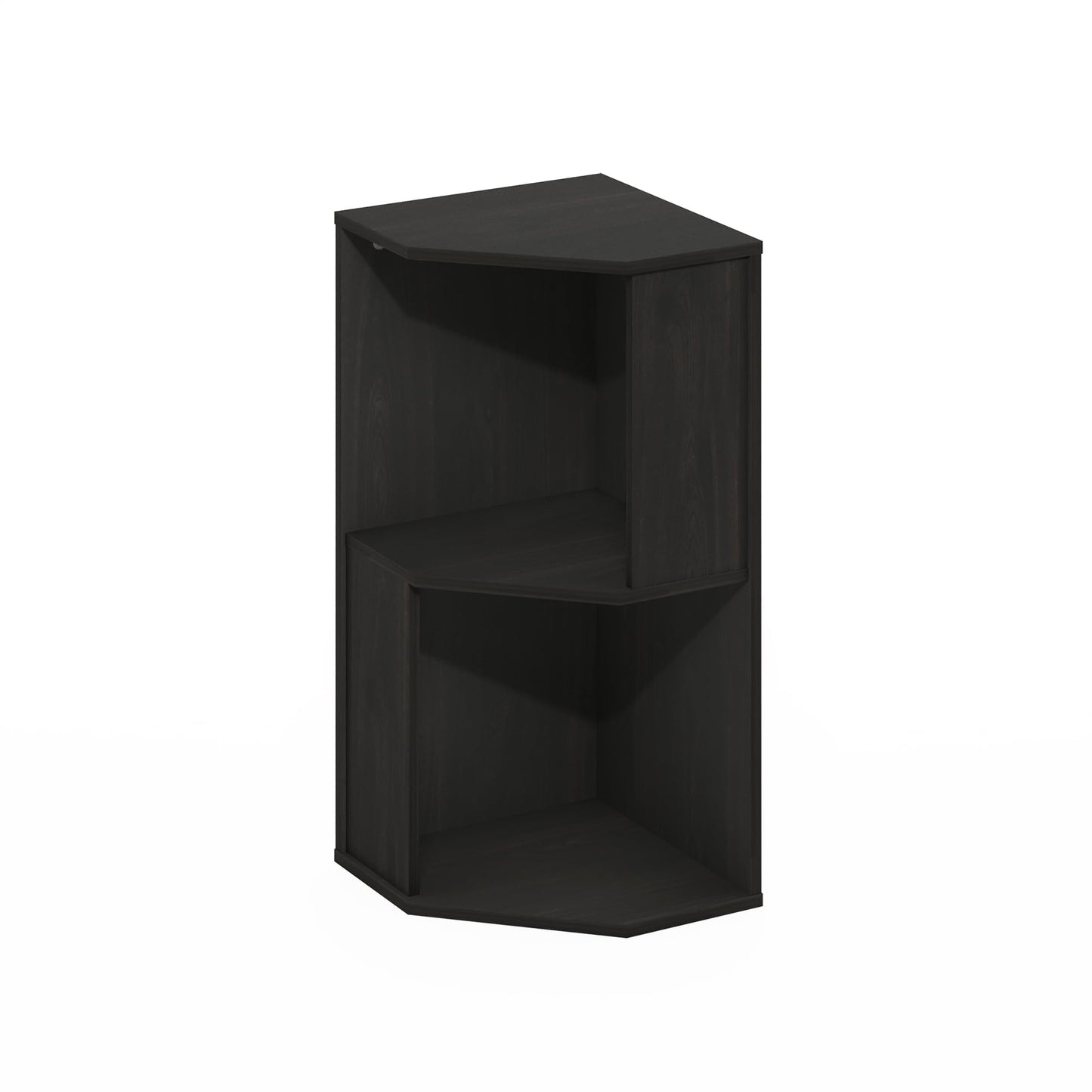 Furinno ECON Corner Shelf, 2-Tier Corner Book Shelf, Standing Storage Shelves, Cube Display Rack