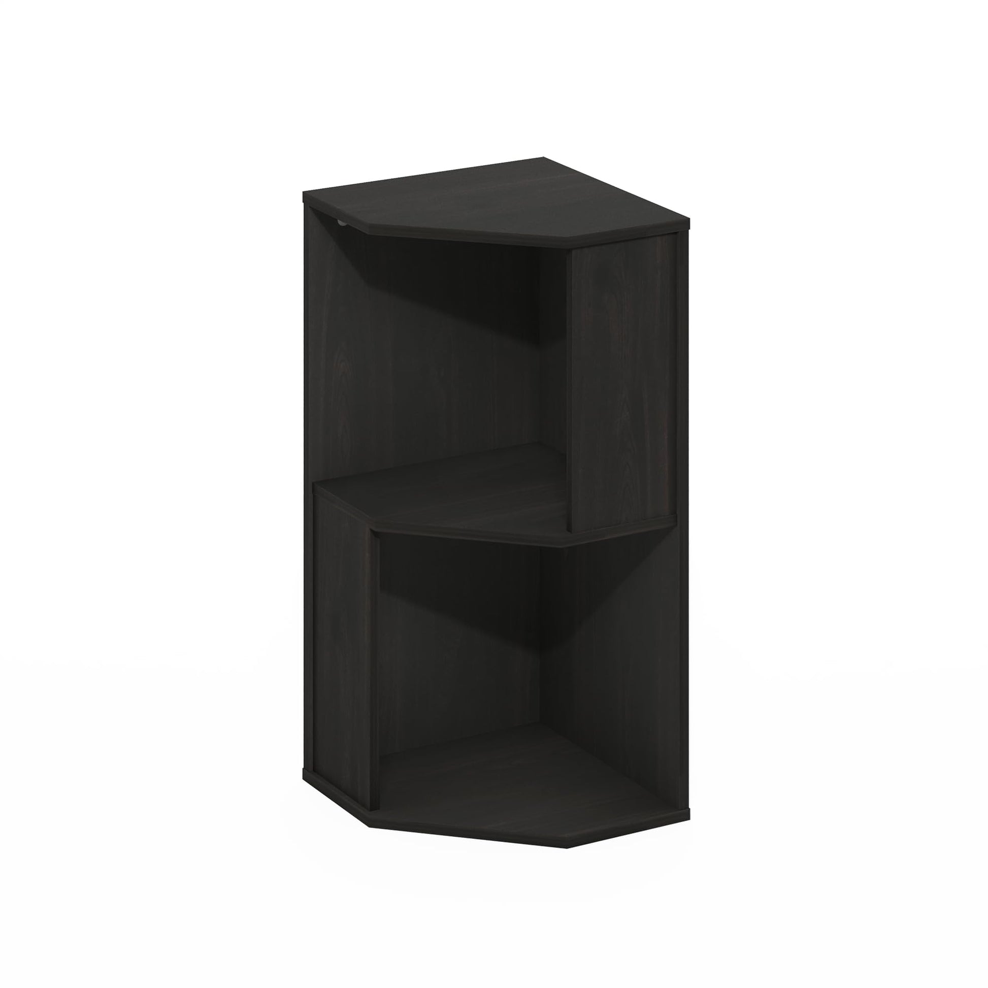 Furinno ECON Corner Shelf, 2-Tier Corner Book Shelf, Standing Storage Shelves, Cube Display Rack