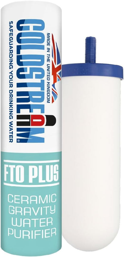 Coldstream FTO Plus Water Filter Cartridge - Dependable for Easy Installation as a Berkey Replacement - Ceramic Gravity Filter For Stainless Steel Systems