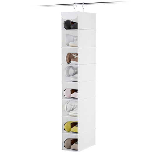Whitmor Hanging Shoe Organizer, 8 Shelves-Hanging Closet Organizer, Hanging Shoe Rack for Small